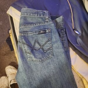Wrangler Blue Straight Leg Jeans with Signature Stitching